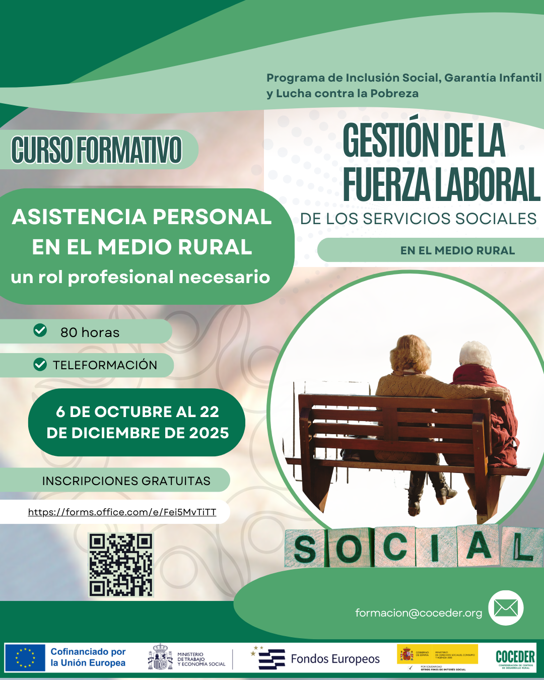 cartel gestión fuerza laboral curso asistencia personal