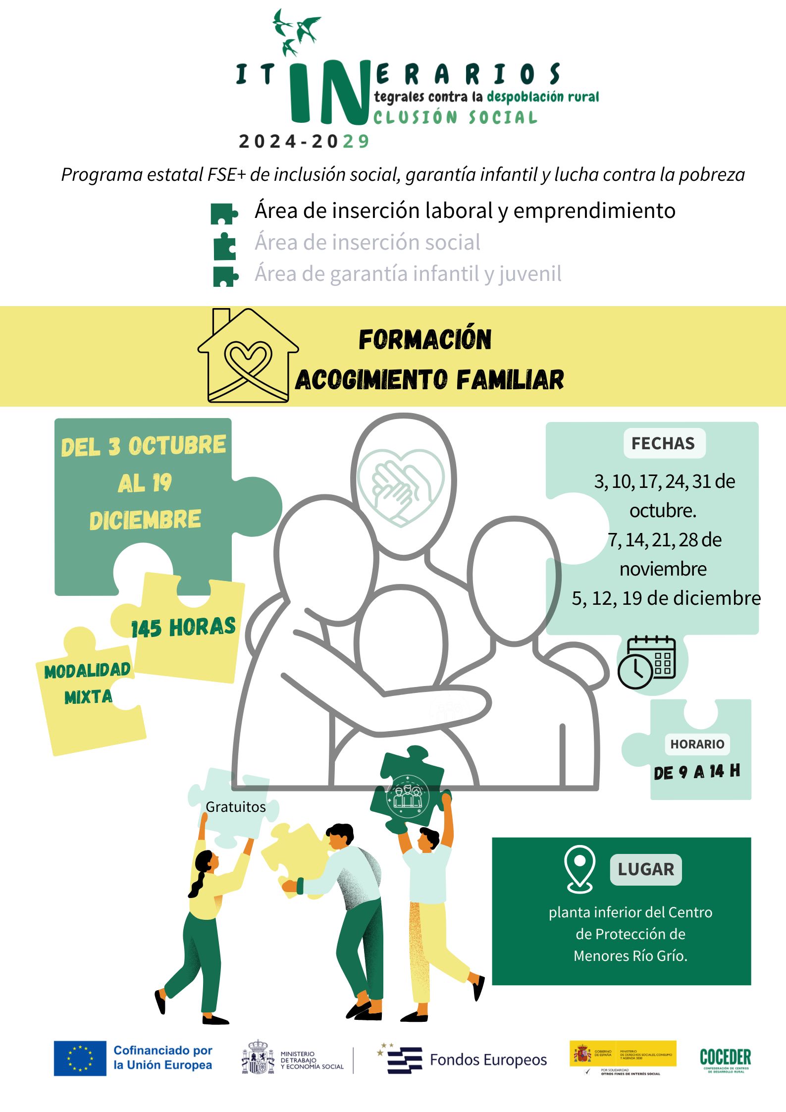 Cartel itinerarios formación en acogimiento familiar