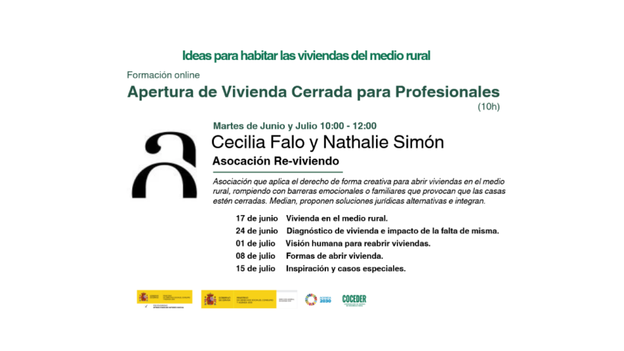 cartel de la formación online apertura de vivienda cerrada para profesionales