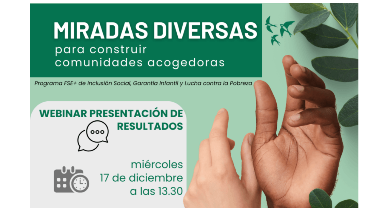 Infografía con los datos del webinar presentación de resultados Miradas Diversas
