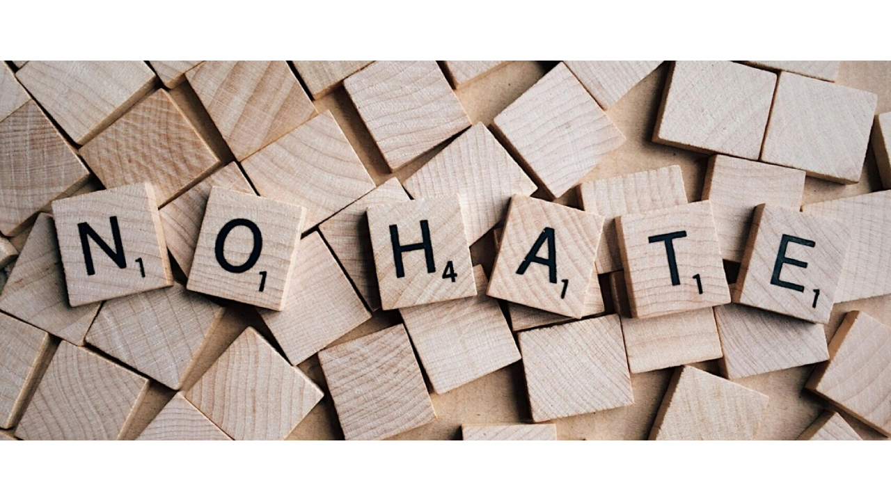 Piezas que forman la palabra en inglés No Hate