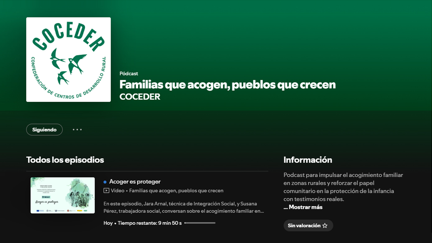 COCEDER llega a Spotify para dar voz a historias de acogimiento familiar