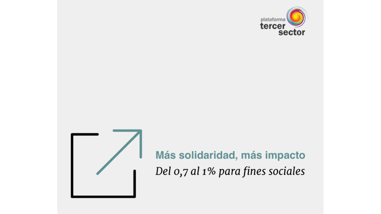 Plataforma Tercer Sector, más solidaridad, más impacto. Del 0'7 al 1% para fines sociales