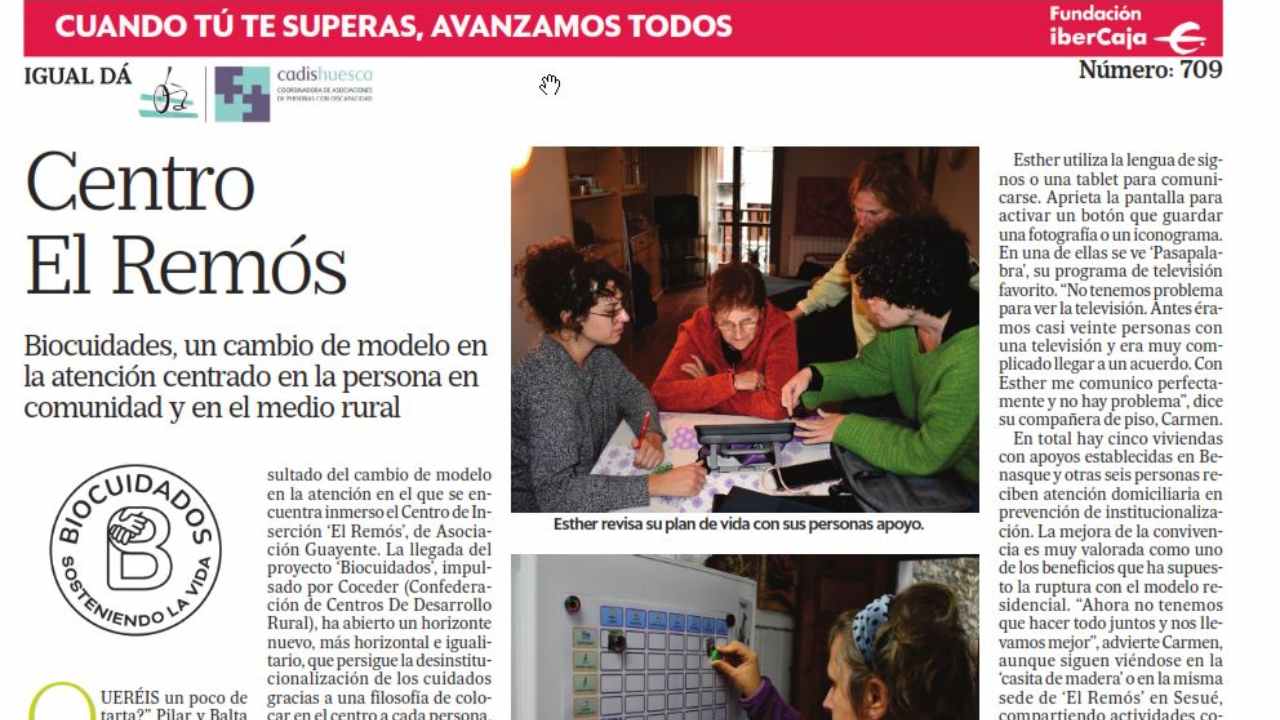 Recorte de periódico de Biocuidados en Diario de Alto Aragón