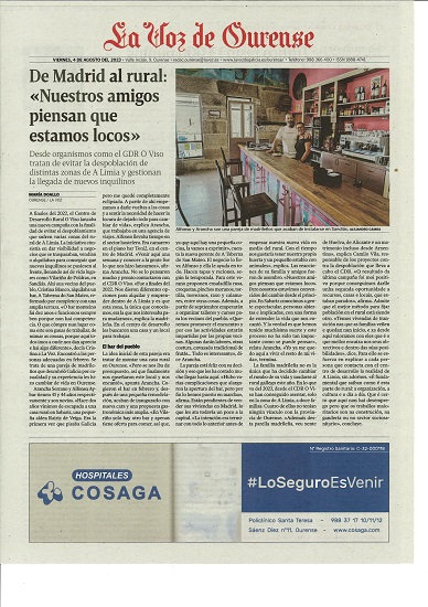 recorte periódico noticia la Voz de Ourense