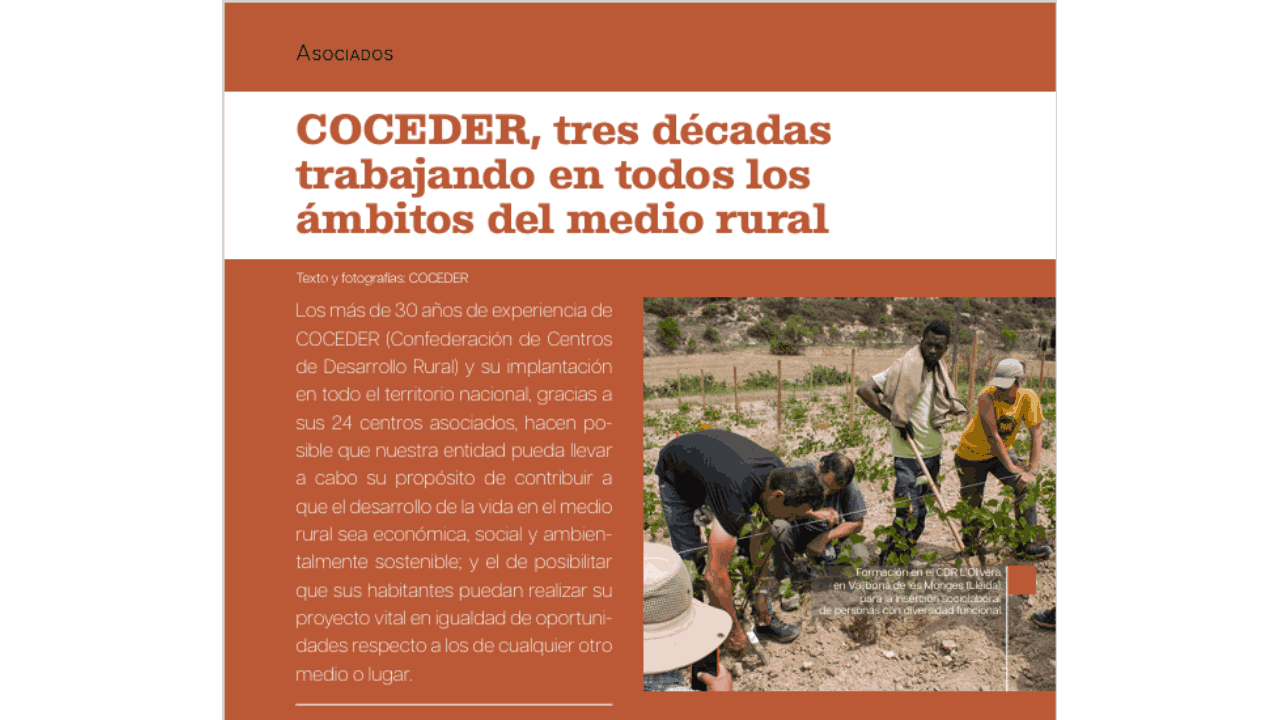 COCEDER, tres décadas trabajando en todos los ámbitos del medio rural