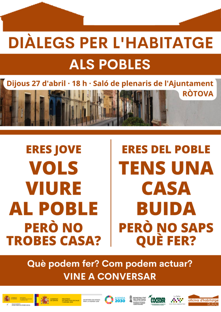 Cartel en Valenciano descriptivo de las jornadas de vivienda